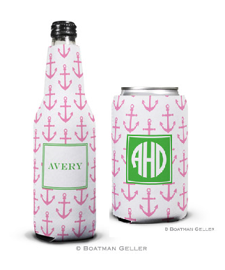 Anchors Pink Koozies