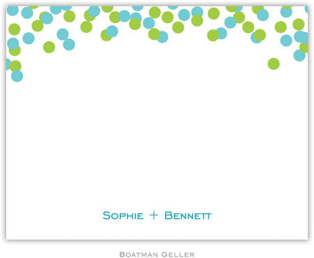 Confetti Teal & Green Flat Notecard