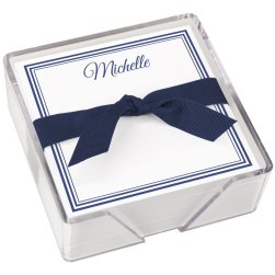 Colonial Memo Square - White with Holder