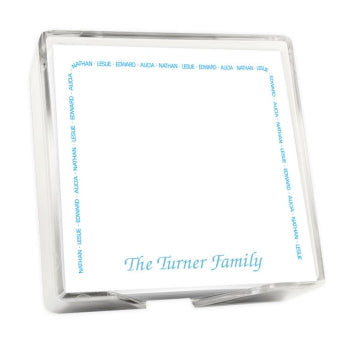 Family Arch Memo Square - White with holder