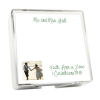 Custom Image Memo Square - White with holder
