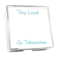 Stencil Memo Square - White with holder
