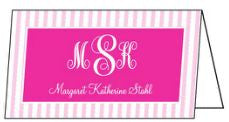 Pink Stripe Folded Enclosure Card