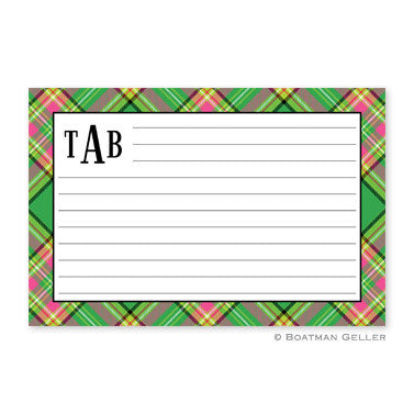 Preppy Plaid Recipe Card