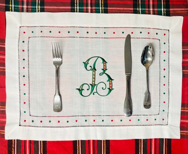 Red & Green Swiss Dot Placemats