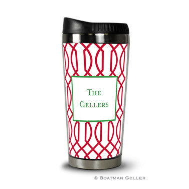 Trellis Reverse Cherry Travel Tumbler