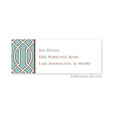 Trellis Slate and Brown Address Label