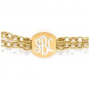 Monogram yellow gold bracelet